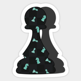 Сhess piece - pawn - black and blue colors pattern Sticker